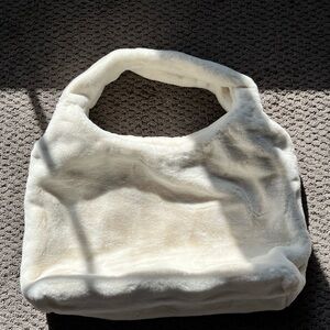 Elegant Cream Faux Fur Tote Bag